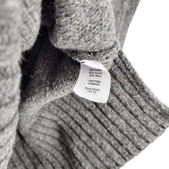 J Crew Factory Cowl Neck Cable Knit Sweater Gray Small wool blend - Picture 3 of 4